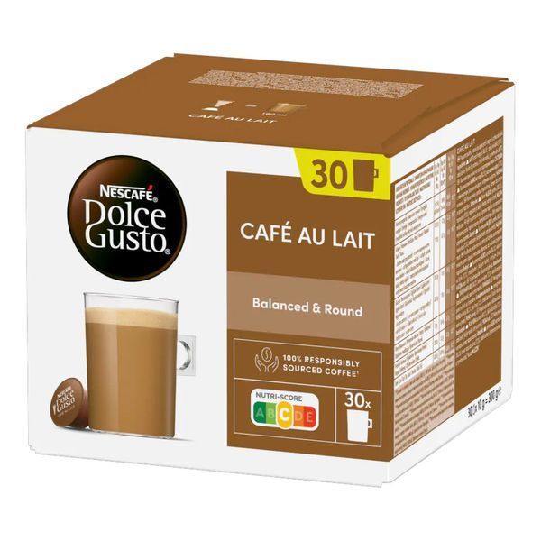 Кава в капсулах Nescaf&eacute; Dolce Gusto Caf&eacute; au Lait, 30 шт. DGCL30 фото